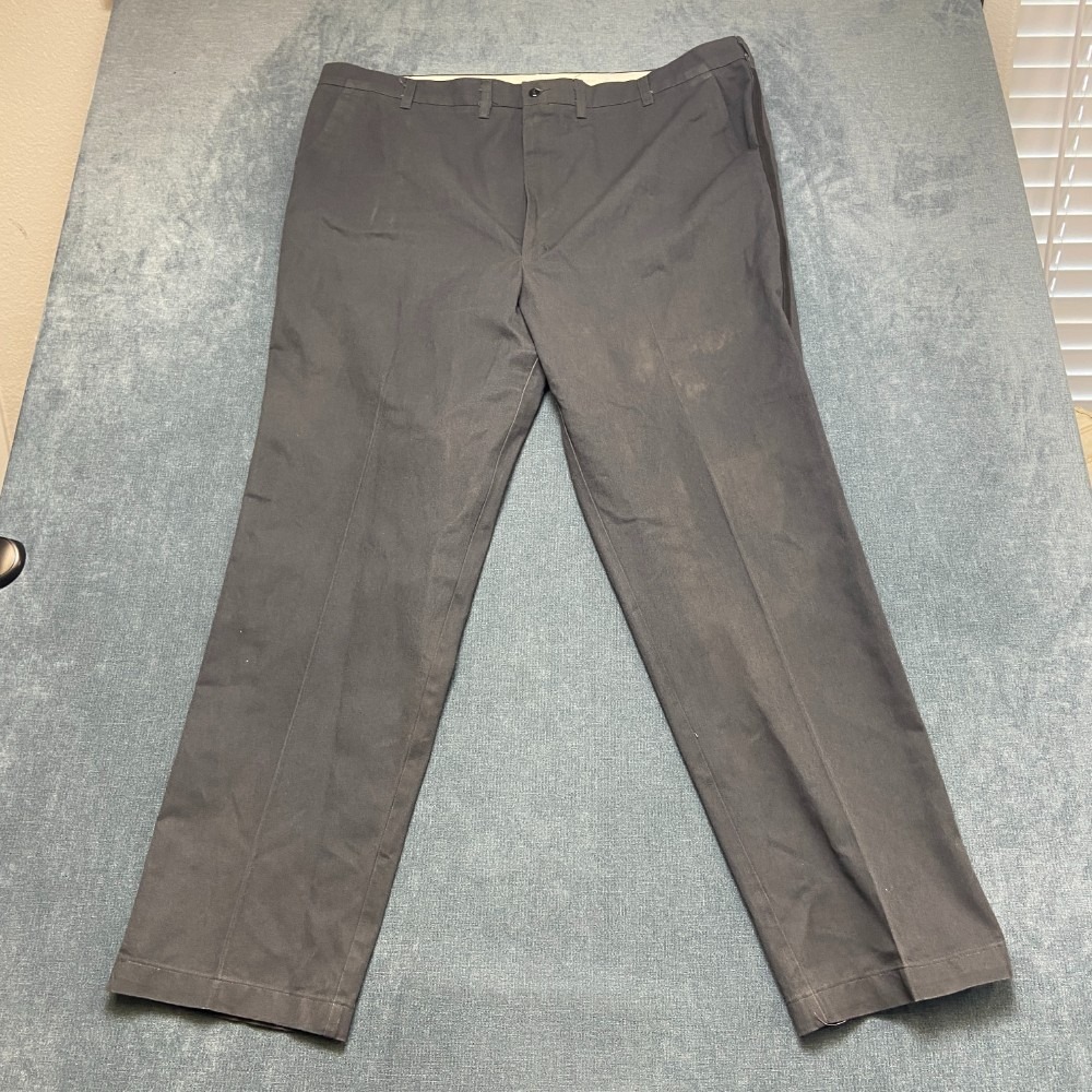 Red Kap Work Pants Men 46 Gray Cotton Stretch Straight Leg Slash Pockets Zip Fly